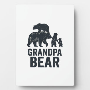 Plaque Photo T-shirt ours Grand-père gravure vintage famille Ou