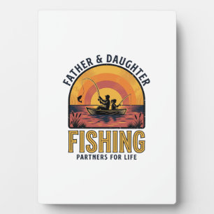 Plaque Photo T-shirt pour Papa et Fille Partenaires de Pêche po