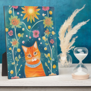 Plaque Photo Tabby Tabletop de chat Tabby Art folklorique