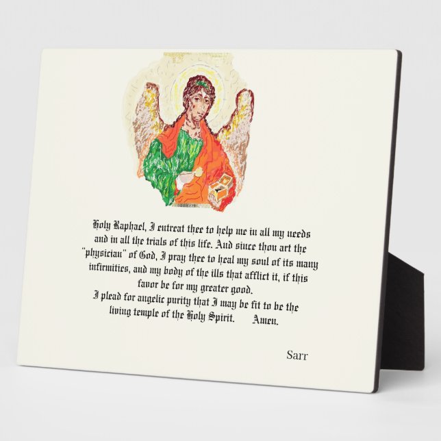 Plaque Photo Table Easel & Canvas : Archange, Raphael (Côté)