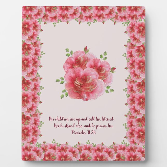 Plaque Photo Table encadrée rose Top 8 x 10 (Devant)