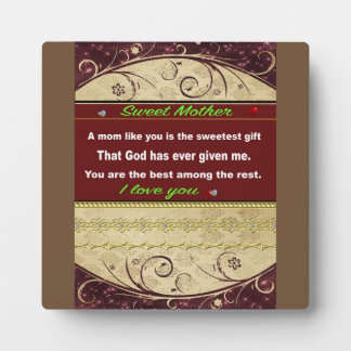 Plaque Photo Table supérieure Plaque, cadeau à ma mère, citatio