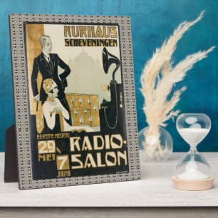 Plaque Photo Table vintage Pays-Bas 1920 Radio Salon