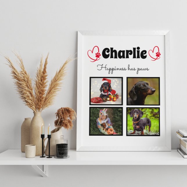 Plaque Photo Tableau de collage pour chien personnalisé 4 photo (Créateur téléchargé)