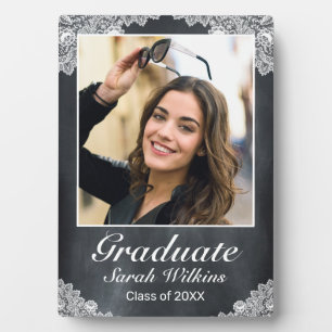 Plaque Photo Tableau noir et blanc dentelle photo