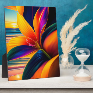 Plaque Photo Tabletop d'art des fleurs paradisiaques tropicales