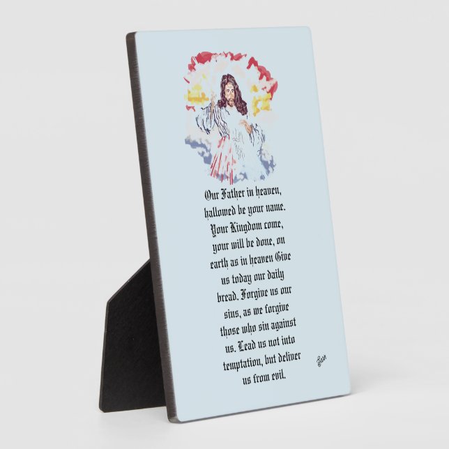 Plaque Photo Tabletop Easel avec toile : Prière du Seigneur (Côté)