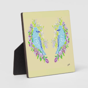 Plaque Photo Tablette W/Canvas : Blue Bird's Of Happiness Pla