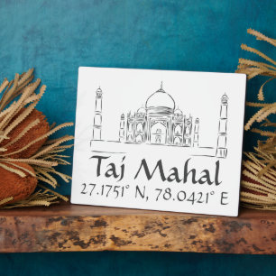 Plaque Photo Taj Mahal Latitude Longitude
