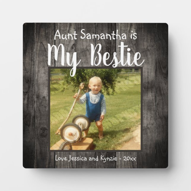 Plaque Photo Tante Bestie Desk Photo (Devant)