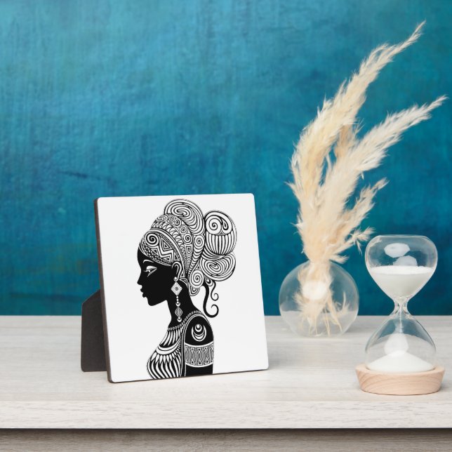 Plaque Photo Tatouage Tribal Portrait de Fille Africaine (Insitu)