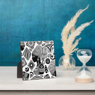 Plaque Photo Tatouage Tribal Portrait de Fille Africaine