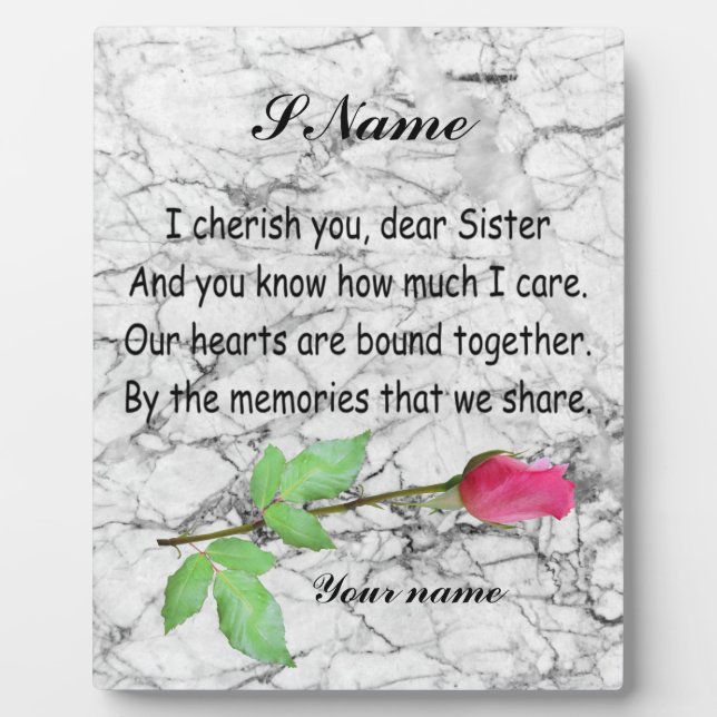 PLAQUE PHOTO TAUX DE MONOGRAMME DE SISTER (Devant)