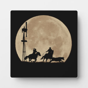 Plaque Photo Team Ropers in Big Moon Home Decor