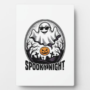 Plaque Photo Tee Art Cool Ghost Halloween Vintage Gravure_1