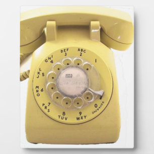 Plaque Photo Téléphone Rotary jaune
