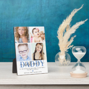 Plaque Photo Tendance 4 collage de photos Insta 'Meilleur papa