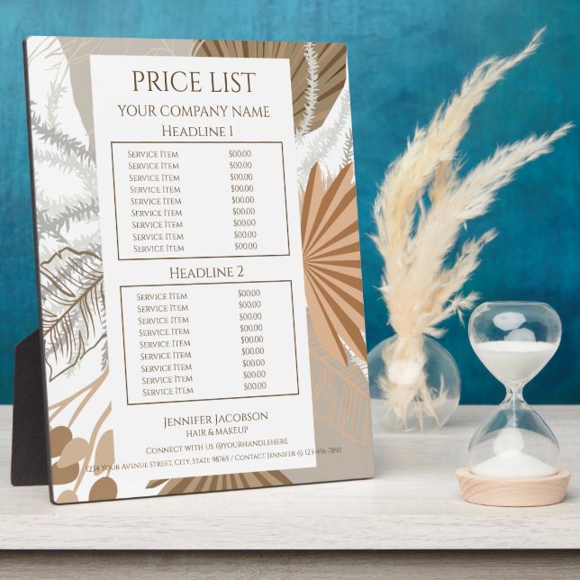 Plaque Photo Terracotta Boho Tropical (Côté)