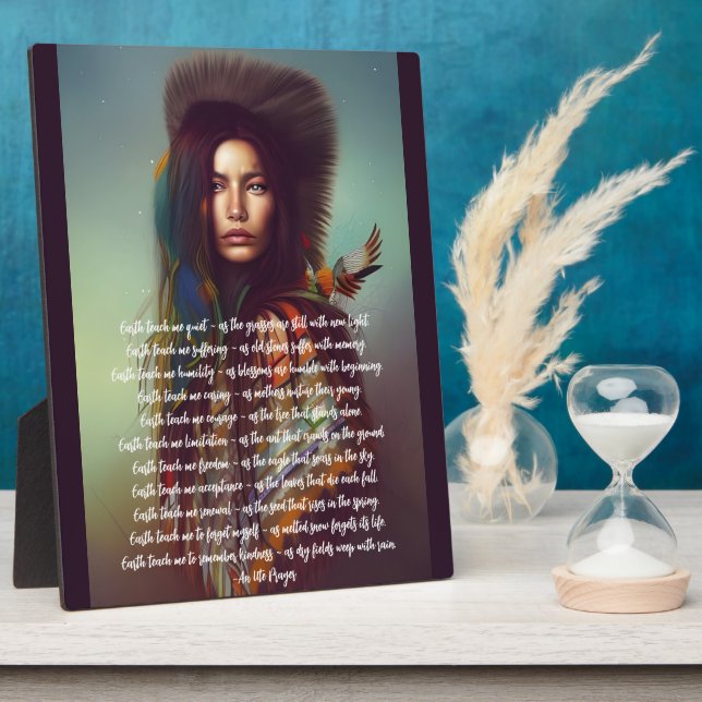 Plaque Photo Terre M'Enseigner La Prière Femme Indigène Table (Côté)