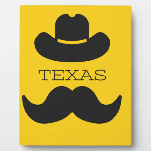 Plaque Photo Texas en jaune