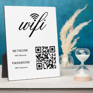 Plaque Photo Texte personnalisé Code QR réseau Wifi mot de pass