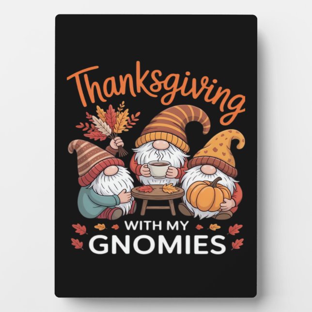 Plaque Photo Thanksgiving Gnome Fall Leopard Turkey Essentiel T (Devant)