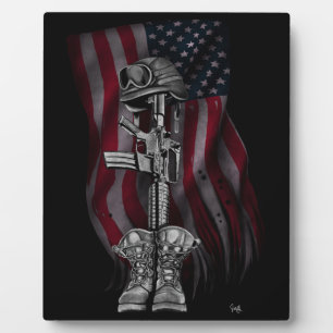 Plaque Photo The Fallen Soldier Easel