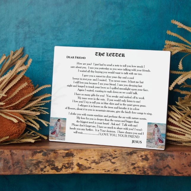 PLAQUE PHOTO THE LETTER FROM JESUS   (Côté)