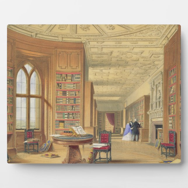 Plaque Photo The Library, Windsor Castle, 1838 (litho couleur) (Devant)