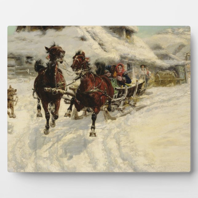 Plaque Photo The Sleigh Ride, 1896 (Devant)