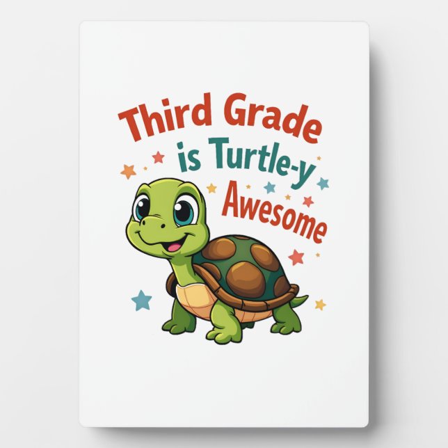 Plaque Photo Third grade Turtle-y Awesome 3rd Grade Back to Sch (Devant)