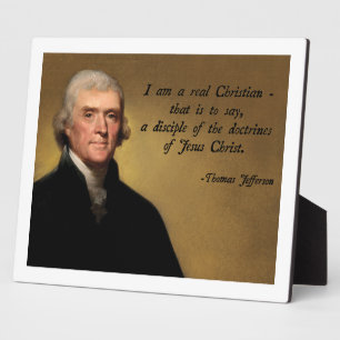 Plaque Photo Thomas Jefferson Jésus Christ