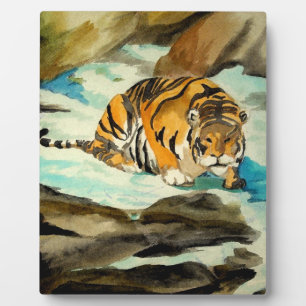 Plaque Photo Tigre aquarelle