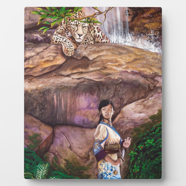 Plaque Photo Tigre bouddhiste zen et fraise (Devant)