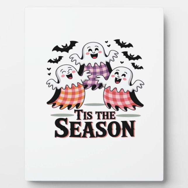 Plaque Photo Tis The Season Checkered Halloween (Devant)
