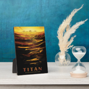 Plaque Photo Titan la plus grande lune de la planète Saturne