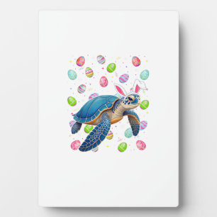 Plaque Photo Tortue de mer Joyeuses Pâques Chasse aux œufs Lapi