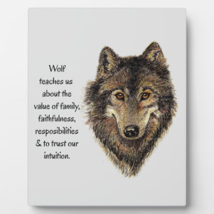 Plaque Photo Totem de loup Guide animal spirituel inspirant Pla