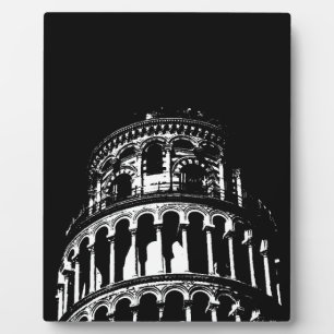 Plaque Photo Tour blanche noire de Pise Italie