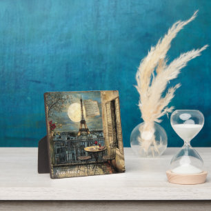 Plaque Photo Tour Eiffel vintage Paris Art de voyage romantique