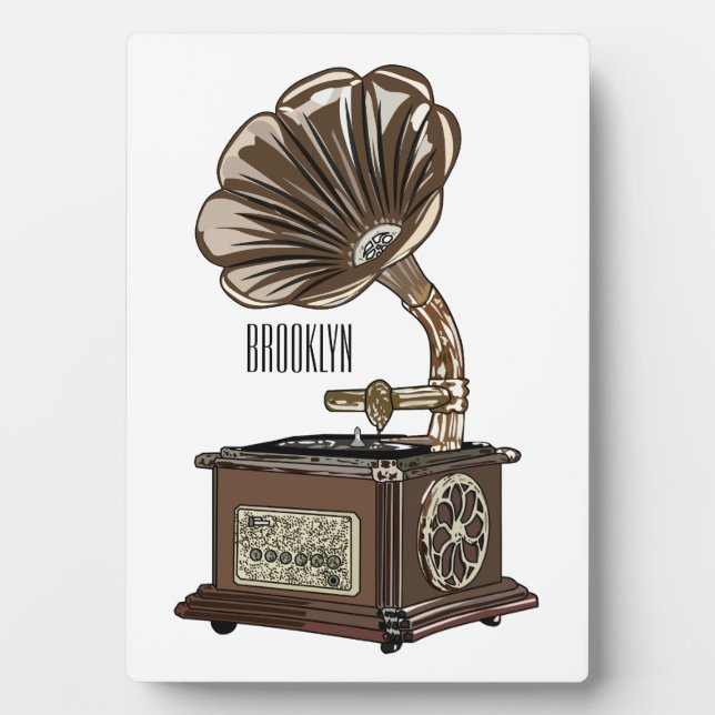 Plaque Photo Tourne-disque dessin animé (Devant)