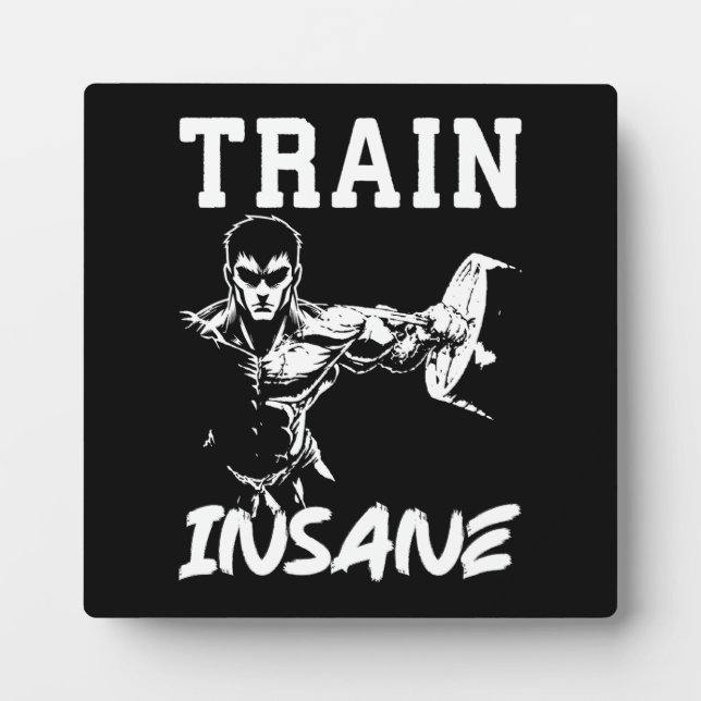 Plaque Photo Train fou - Anime Bodybuilding Gym entraînement (Devant)