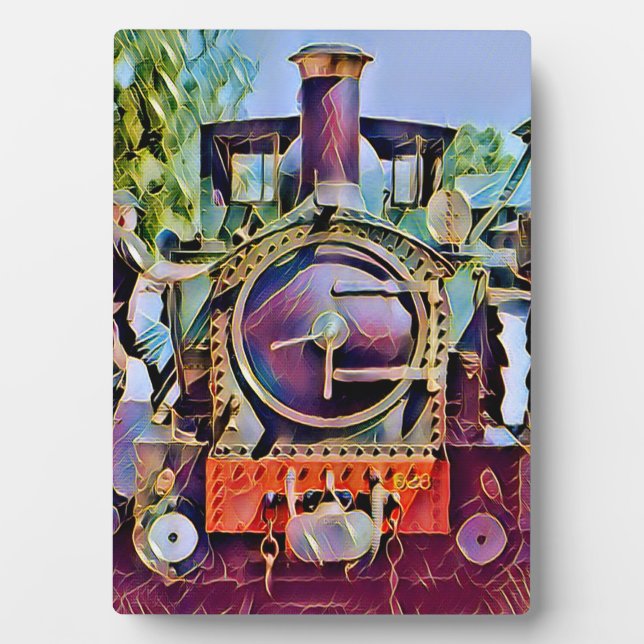 PLAQUE PHOTO TRAINS À VAPEUR (Devant)