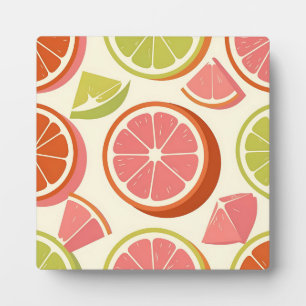 Plaque Photo Tranches de pamplemousse orange citron vert vibran