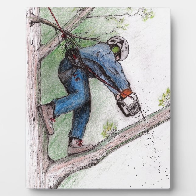 Plaque Photo Tree Surgeon Arborist (Devant)