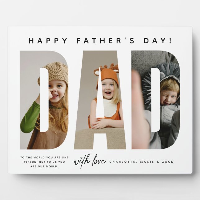 Plaque Photo Trendy DAD Custom Photo Collage (Devant)
