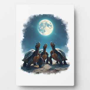 Plaque Photo Trois tortues hurle à la lune faune Montagne Tur