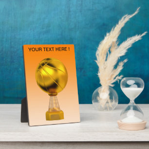 Plaque Photo Trophée d'or de basketball
