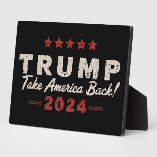 Plaque Photo Trump 2024 Reprenez l'Amérique Président 47 États-