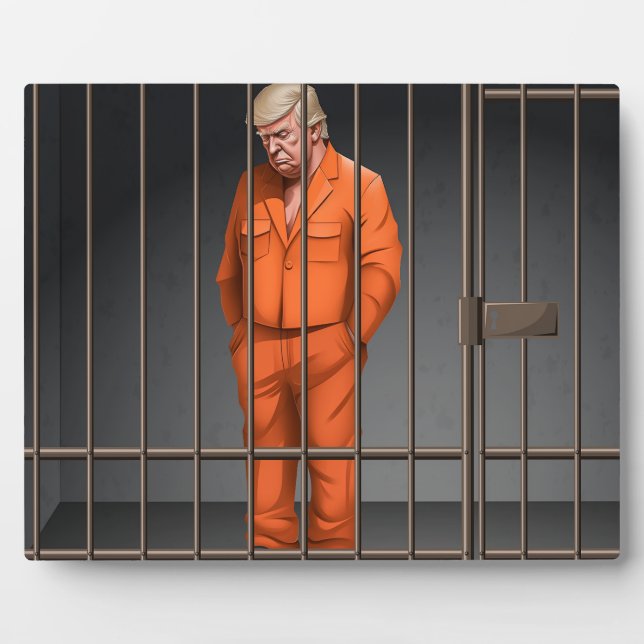 Plaque Photo Trump en prison 8x10 avec de l'Easel (Devant)